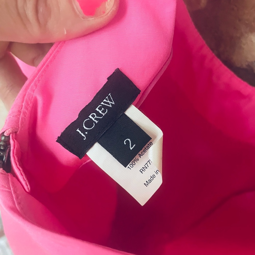 NEW J.Crew Bright Pink Silk Dress - Picture 5 of 5